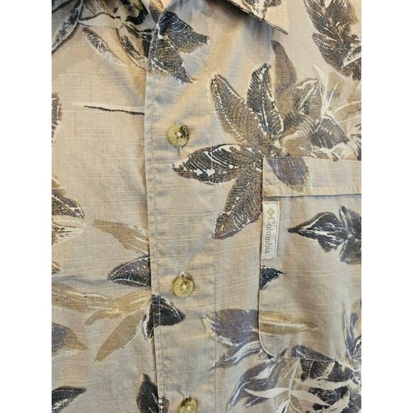 Columbia men size medium short sleeve island hawaiin button up EUC 100% cotton ^ - Picture 4 of 7